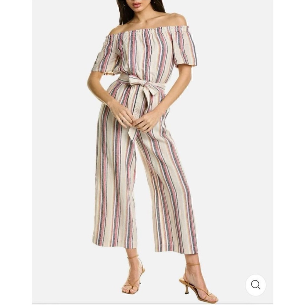 Out of Office Trina Turk Key 2 Linen Jumpsuit Size Medium